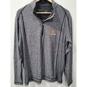 Men's Antigua Allegion Heather Gray & Black 1/4 Zip Pullover Jacket Size L